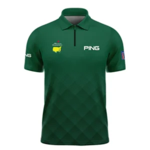 Masters Tournament Ping Gradient Dark Green Pattern Long Polo Shirt Style Classic Long Polo Shirt For Men