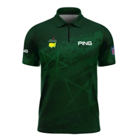 Stars Gradient Dark Green Grunge Pattern Masters Tournament Ping Zipper Polo Shirt Style Classic Zipper Polo Shirt For Men