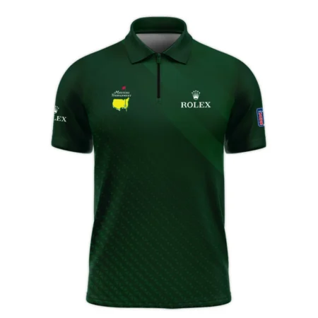 Rolex Gradient Dark Green Abstract Pattern Masters Tournament Zipper Polo Shirt Style Classic Zipper Polo Shirt For Men