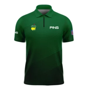 Masters Tournament Stripe Gradient Dark Green Abstract Pattern Ping Long Polo Shirt Style Classic Long Polo Shirt For Men