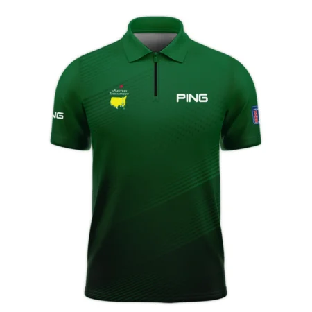 Masters Tournament Stripe Gradient Dark Green Abstract Pattern Ping Zipper Polo Shirt Style Classic Zipper Polo Shirt For Men