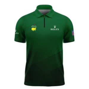 Masters Tournament Stripe Gradient Dark Green Abstract Pattern Rolex Long Polo Shirt Style Classic Long Polo Shirt For Men