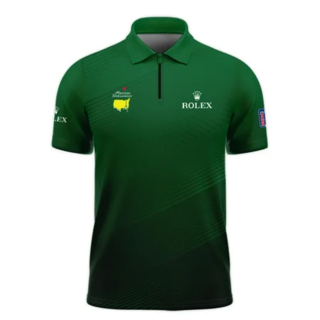 Masters Tournament Stripe Gradient Dark Green Abstract Pattern Rolex Zipper Polo Shirt Style Classic Zipper Polo Shirt For Men