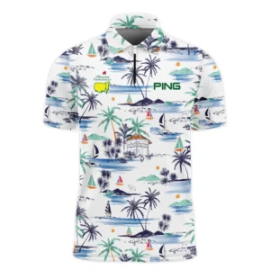 Artistic Seamless Summer Island Pattern Masters Tournament Ping Long Polo Shirt Style Classic Long Polo Shirt For Men