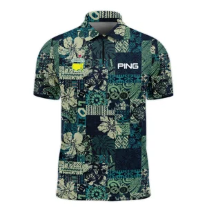 Masters Tournament Hawaiian Hibiscus And Tribal Element Fabric Ping Polo Shirt Style Classic Polo Shirt For Men