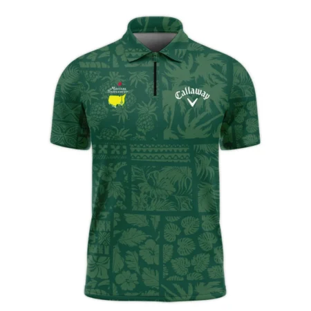 Masters Tournament Callaway Hawaiian Style Fabric Patchwork Zipper Polo Shirt Style Classic Zipper Polo Shirt For Men