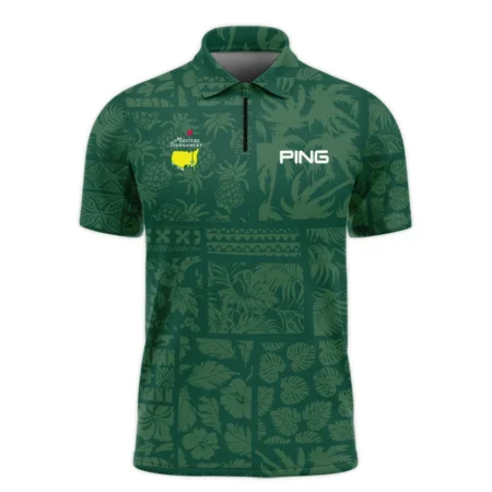 Masters Tournament Ping Hawaiian Style Fabric Patchwork Zipper Polo Shirt Style Classic Zipper Polo Shirt For Men