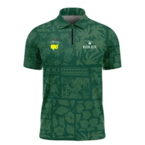 Masters Tournament Rolex Hawaiian Style Fabric Patchwork Long Polo Shirt Style Classic Long Polo Shirt For Men