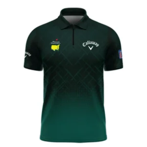 Callaway Masters Tournament Sport Jersey Pattern Dark Green Long Polo Shirt Style Classic Long Polo Shirt For Men