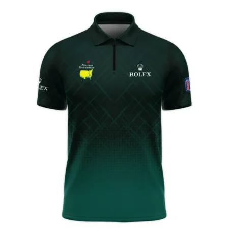 Rolex Masters Tournament Sport Jersey Pattern Dark Green Zipper Polo Shirt Style Classic Zipper Polo Shirt For Men