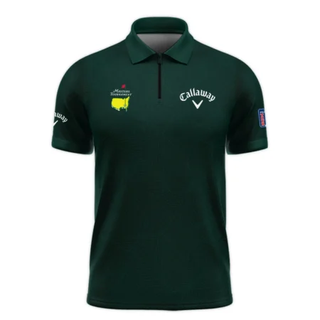 Masters Tournament Callaway Pattern Sport Jersey Dark Green Zipper Polo Shirt Style Classic Zipper Polo Shirt For Men