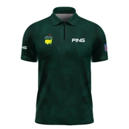 Dark Green Abstract Sport Masters Tournament Ping Zipper Polo Shirt Style Classic Zipper Polo Shirt For Men