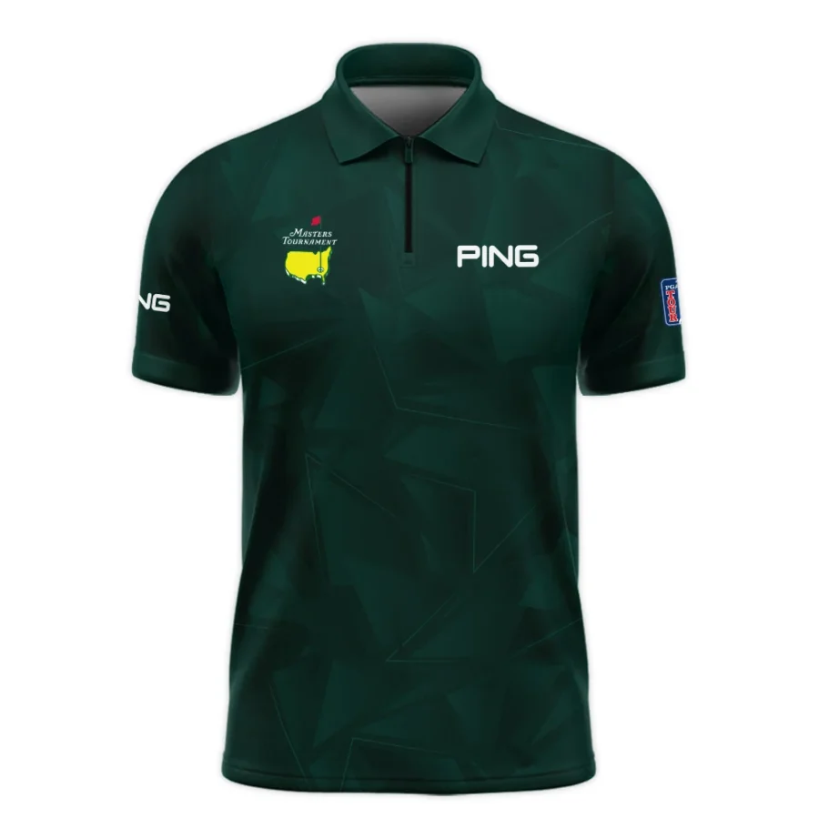 Dark Green Abstract Sport Masters Tournament Ping Zipper Polo Shirt Style Classic Zipper Polo Shirt For Men