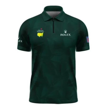 Dark Green Abstract Sport Masters Tournament Rolex Zipper Polo Shirt Style Classic Zipper Polo Shirt For Men