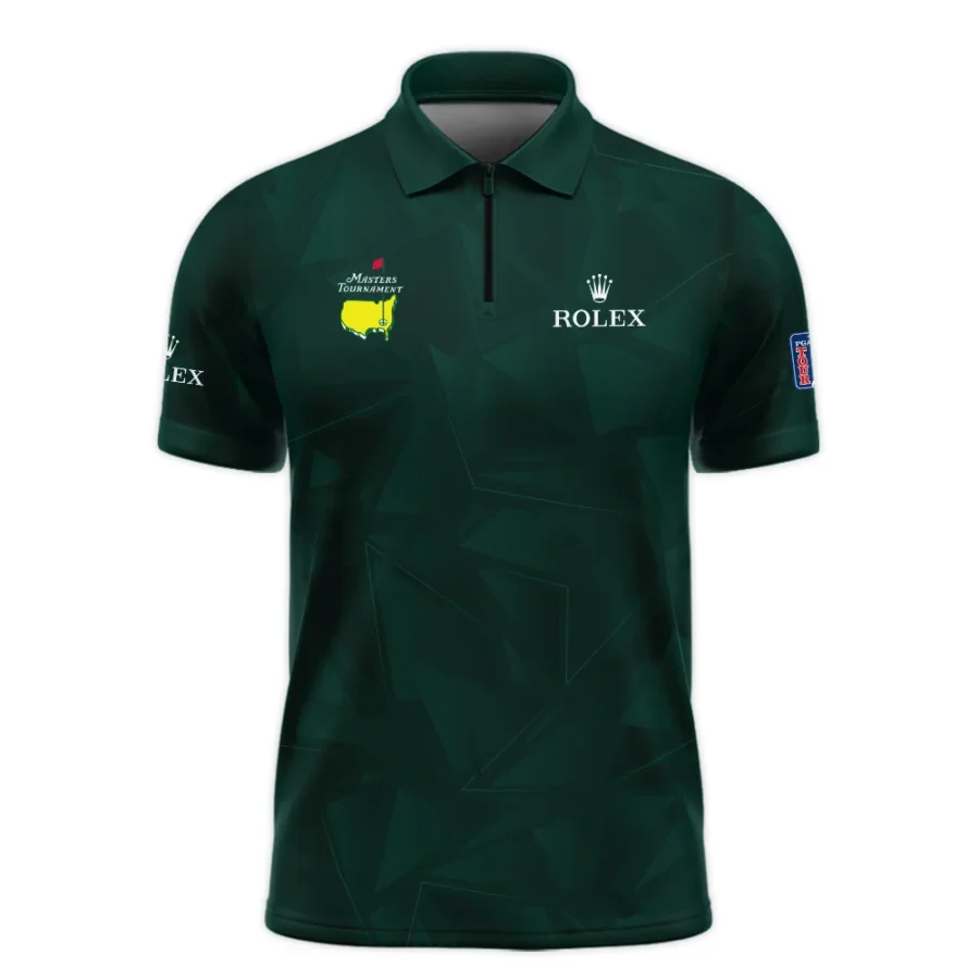 Dark Green Abstract Sport Masters Tournament Rolex Zipper Polo Shirt Style Classic Zipper Polo Shirt For Men