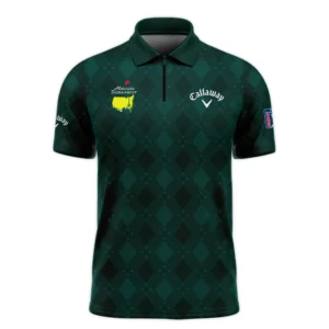 Dark Green Argyle Plaid Pattern Golf Masters Tournament Callaway Polo Shirt Style Classic Polo Shirt For Men