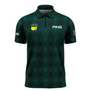 Dark Green Argyle Plaid Pattern Golf Masters Tournament Ping Polo Shirt Style Classic Polo Shirt For Men