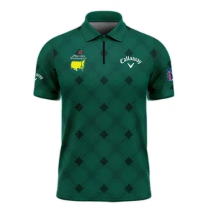 Golf Masters Tournament Green Argyle Pattern Callaway Long Polo Shirt Style Classic Long Polo Shirt For Men