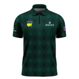 Dark Green Argyle Plaid Pattern Golf Masters Tournament Rolex Polo Shirt Style Classic Polo Shirt For Men