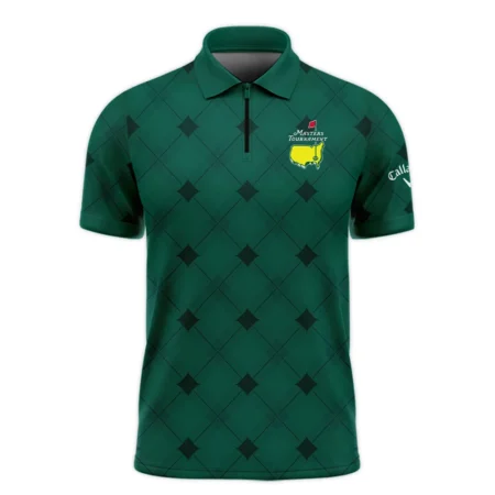 Golf Masters Tournament Green Argyle Pattern Callaway Zipper Polo Shirt Style Classic Zipper Polo Shirt For Men