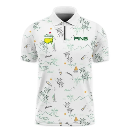 Island Seamless Pattern Golf Masters Tournament Ping Zipper Polo Shirt Style Classic Zipper Polo Shirt For Men