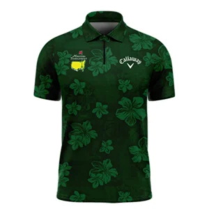 Hawaiian Tribal Elements And Hibiscus Flowers Patchwork Golf Masters Tournament Callaway Long Polo Shirt Style Classic Long Polo Shirt For Men