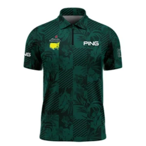 Tropical Leaves ,Foliage With Geometric Stripe Pattern Golf Masters Tournament Ping Polo Shirt Style Classic Polo Shirt For Men