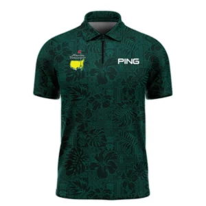 Hibiscus And Tropical Leaves With Tribal Elements Pattern Golf Masters Tournament Ping Polo Shirt Style Classic Polo Shirt For Men