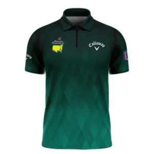 Gradient Dark Green Geometric Pattern Masters Tournament Callaway Long Polo Shirt Style Classic Long Polo Shirt For Men