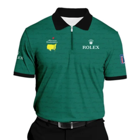 Golf Pattern Cup Green Masters Tournament Rolex Zipper Polo Shirt Style Classic Zipper Polo Shirt For Men