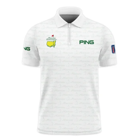 Golf Pattern Cup White Mix Green Masters Tournament Ping Zipper Polo Shirt Style Classic Zipper Polo Shirt For Men