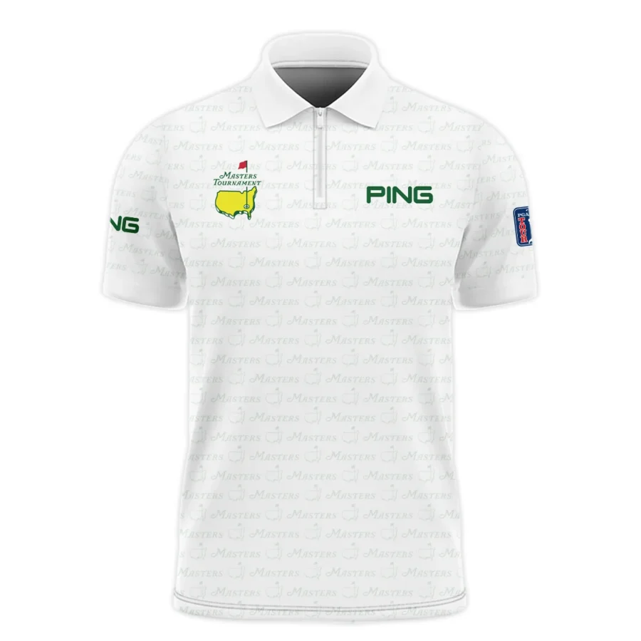 Golf Pattern Cup White Mix Green Masters Tournament Ping Zipper Polo Shirt Style Classic Zipper Polo Shirt For Men