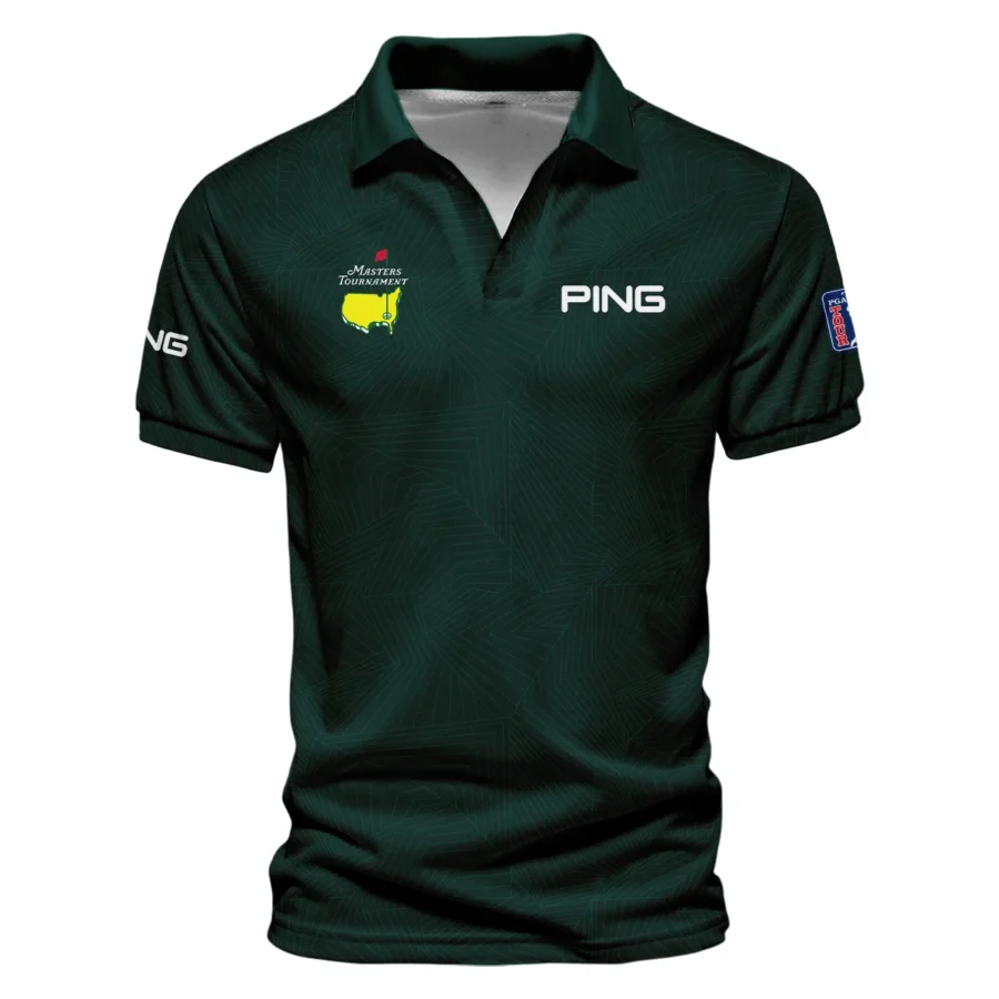 Masters Tournament Ping Pattern Sport Jersey Dark Green Vneck Polo Shirt Style Classic Polo Shirt For Men