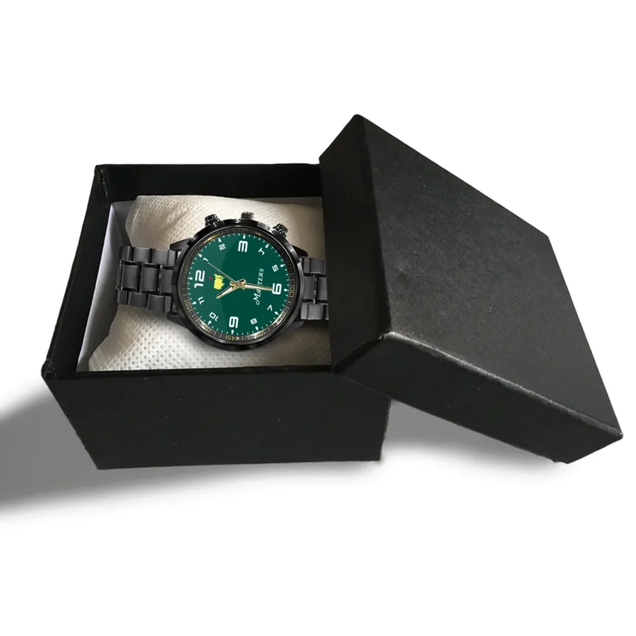 NEW Masters Tournament Watch Augusta National Golf Club Black Stainless Steel Watch Gift For Fans