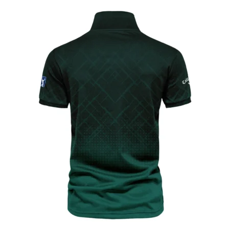 Callaway Masters Tournament Sport Jersey Pattern Dark Green Vneck Polo Shirt Style Classic Polo Shirt For Men