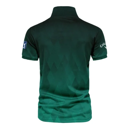 Gradient Dark Green Geometric Pattern Masters Tournament Callaway Vneck Polo Shirt Style Classic Polo Shirt For Men