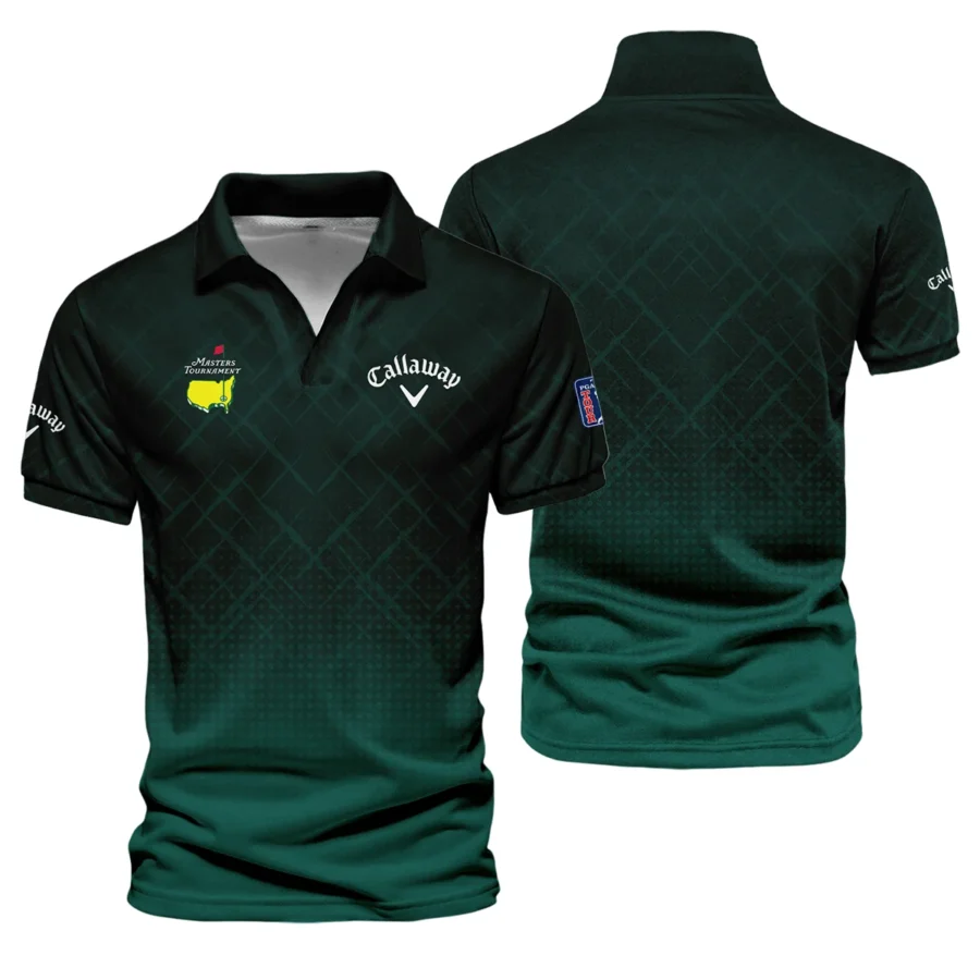 Callaway Masters Tournament Sport Jersey Pattern Dark Green Vneck Polo Shirt Style Classic Polo Shirt For Men