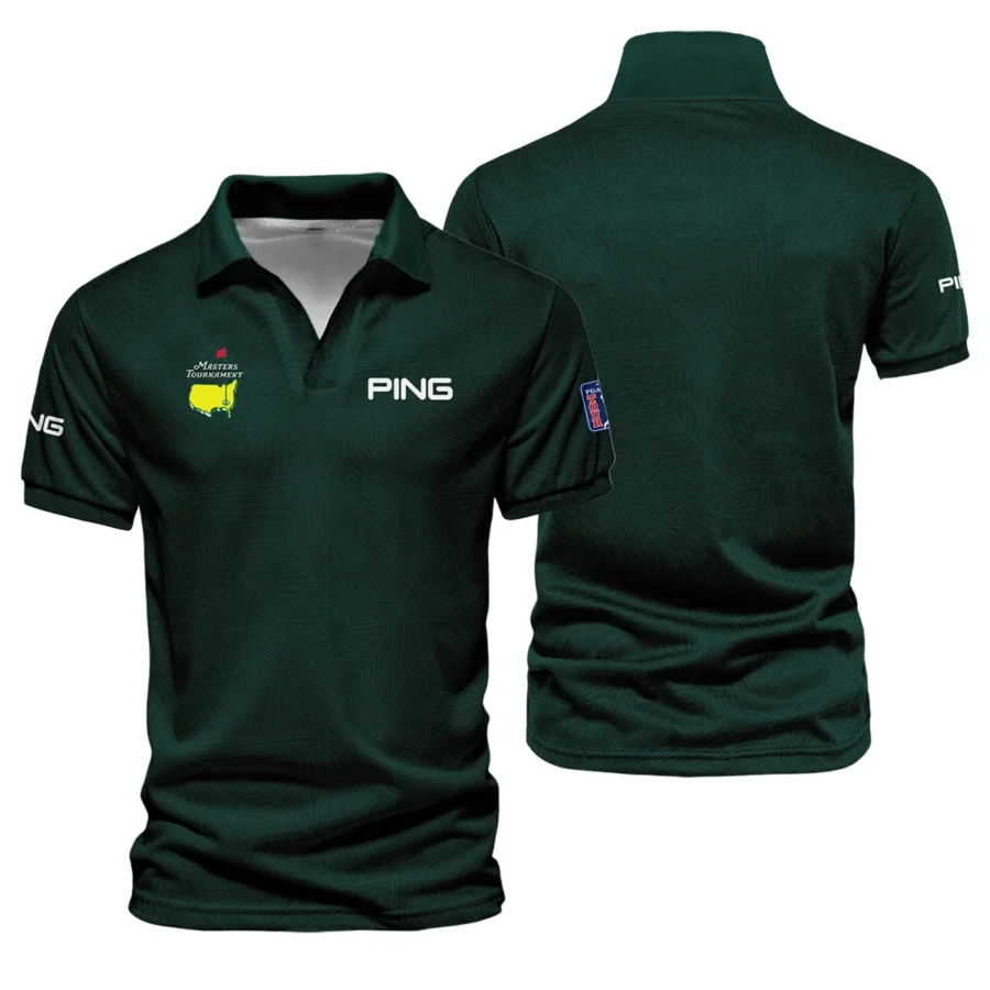 Masters Tournament Ping Pattern Sport Jersey Dark Green Vneck Polo Shirt Style Classic Polo Shirt For Men