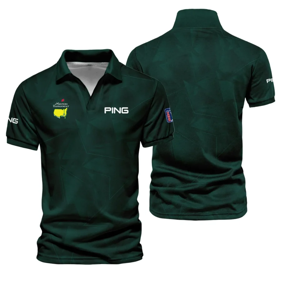 Dark Green Abstract Sport Masters Tournament Ping Vneck Polo Shirt Style Classic Polo Shirt For Men