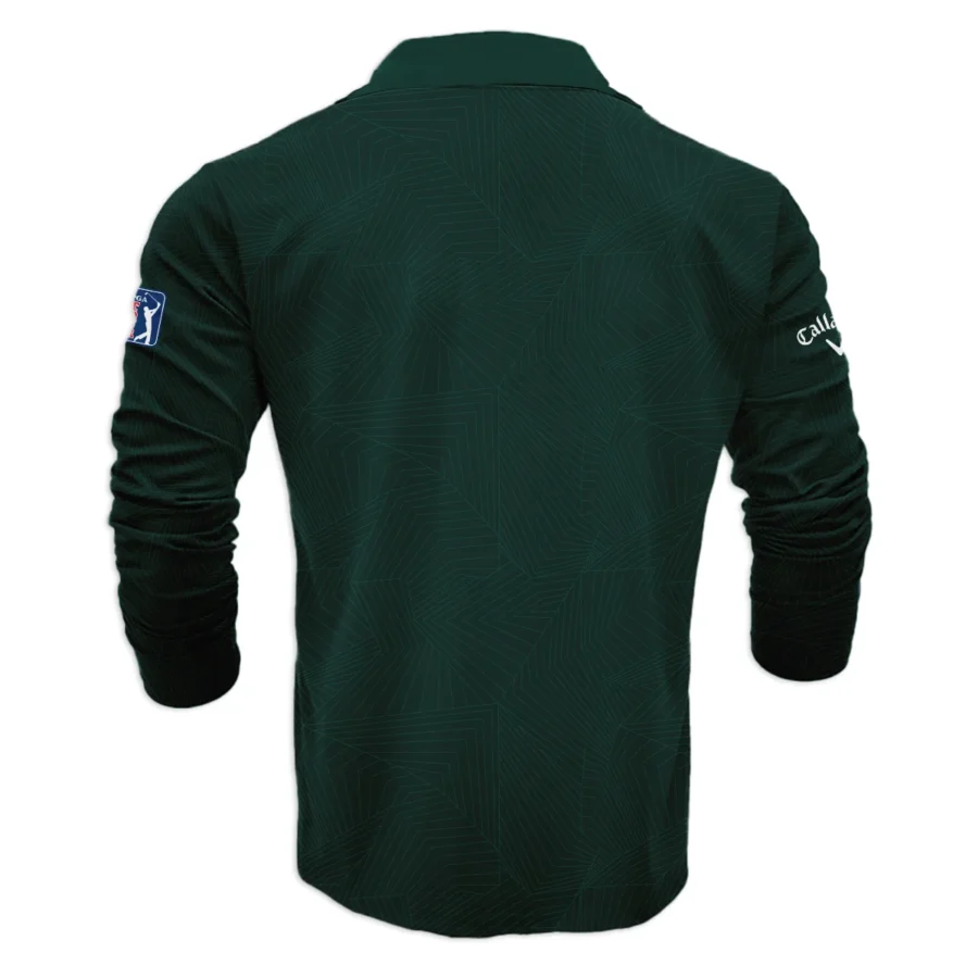 Masters Tournament Callaway Pattern Sport Jersey Dark Green Vneck Long Polo Shirt Style Classic Long Polo Shirt For Men