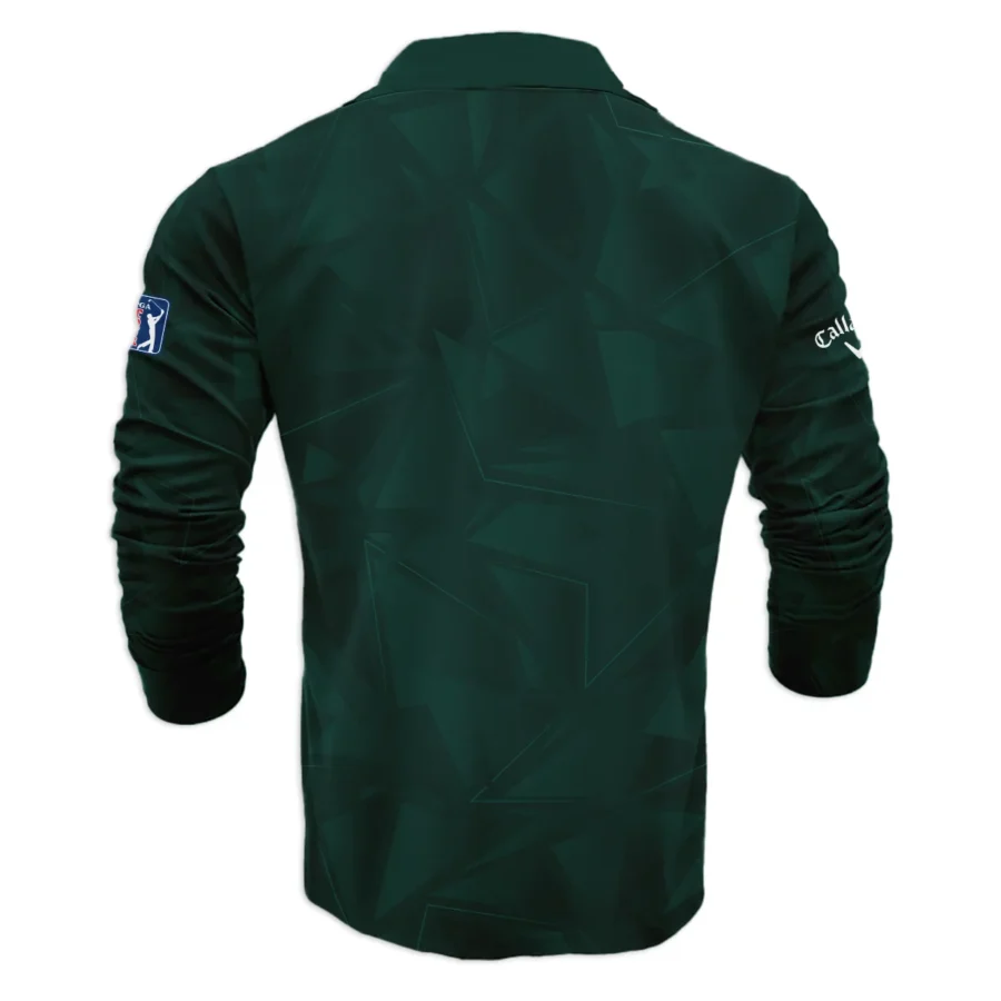 Dark Green Abstract Sport Masters Tournament Callaway Vneck Long Polo Shirt Style Classic Long Polo Shirt For Men