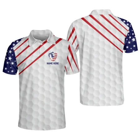 Personalized Patriotic Golf Polo for Men American Flag Golf Polo Mens Golf Shirts Dry Fit Short Sleeve Polos GOLF