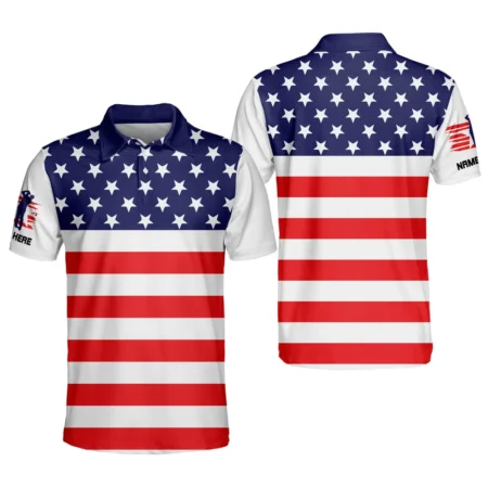 Personalized Patriotic Golf Polo Shirts For Men American Flag Golf Polo Team US Golf Shirt Mens Golf Shirts Polos GOLF