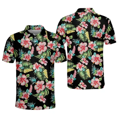Floral Golf Polo Shirts Tropical Golf Shirts for Men Mens Tropical Shirts Short Sleeve Floral Shirts Dry Fit GOLF