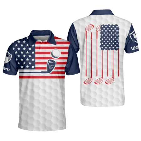Personalized Golf Team Shirts for Men 3D Polo Proud American Flag Custom Shirts America Patriotic Polos GOLF