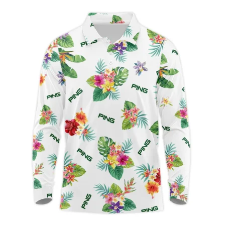 Ping Hawaiian Flower Long Polo Shirt Style Classic Long Polo Shirt For Men