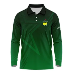 Masters Tournament Callaway Star Dark Green Pattern Zipper Polo Shirt Style Classic Zipper Polo Shirt For Men