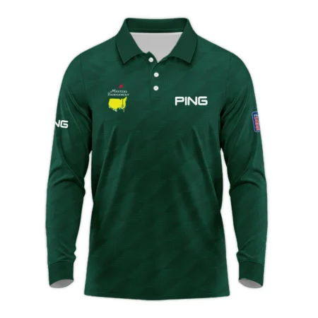 Masters Tournament Ping Star Dark Green Pattern Long Polo Shirt Style Classic Long Polo Shirt For Men