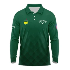 Masters Tournament Callaway Gradient Dark Green Pattern Zipper Polo Shirt Style Classic Zipper Polo Shirt For Men