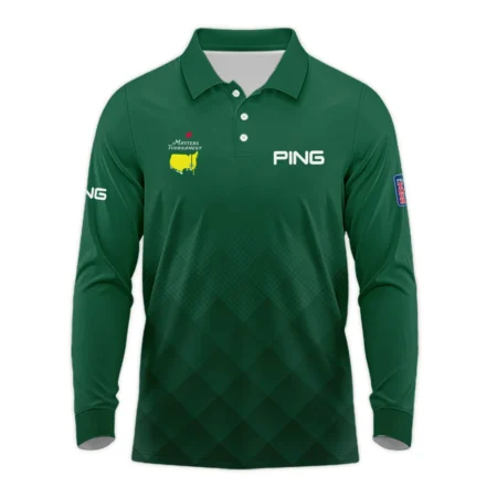 Masters Tournament Ping Gradient Dark Green Pattern Long Polo Shirt Style Classic Long Polo Shirt For Men